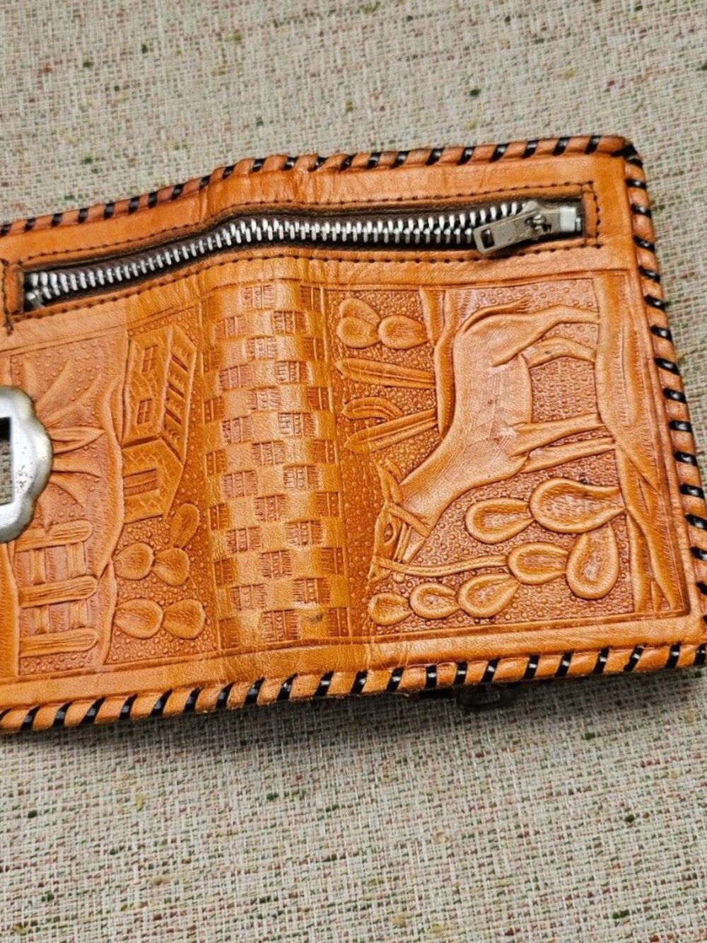 Mexico Handmade Wallet Genuine Leather Coin Puruse Card Holder Purse - Picture 7 of 12
